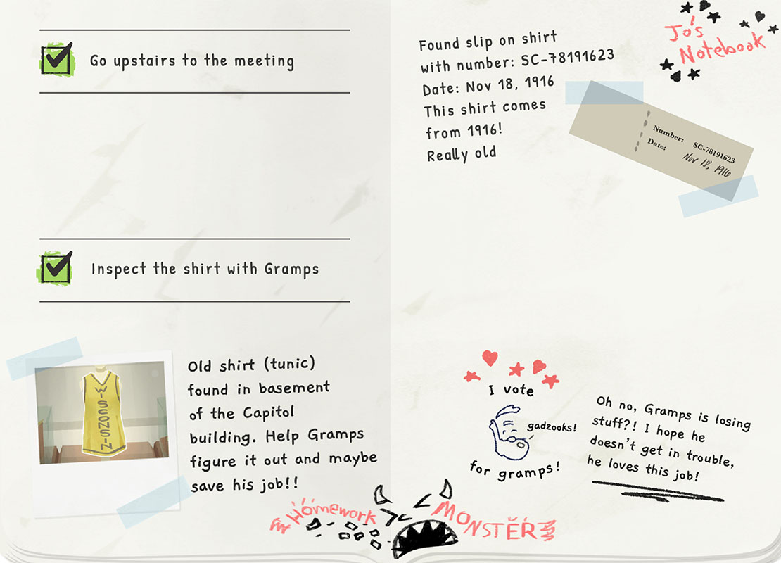 Page from Jo Wilder's notebook