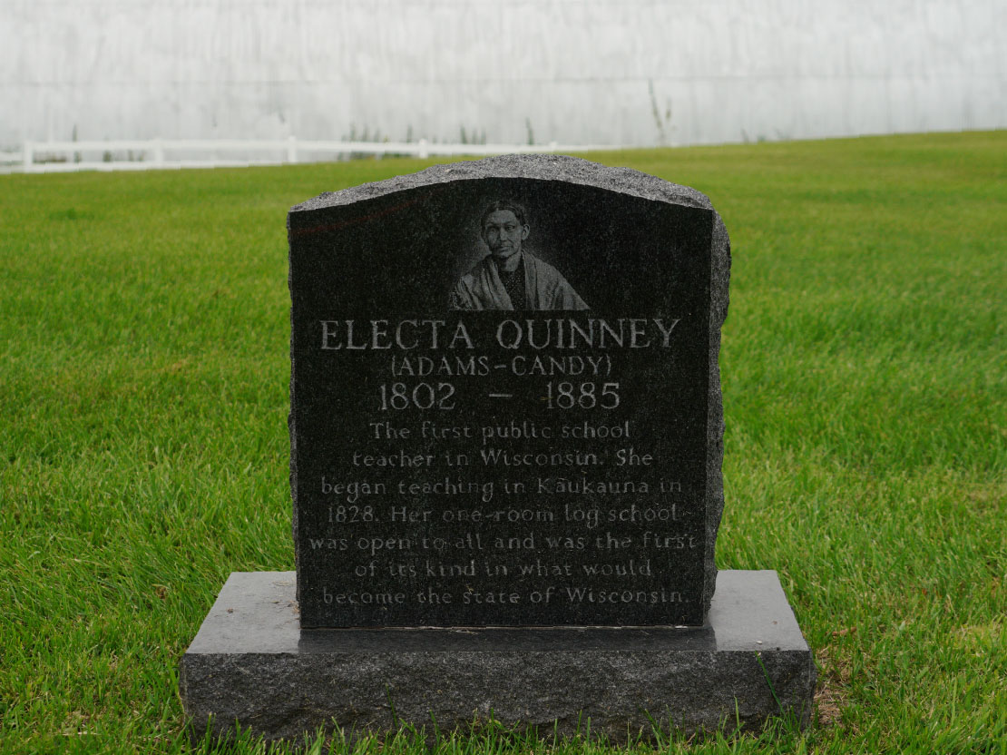 Electa Quinney's cemetery monument