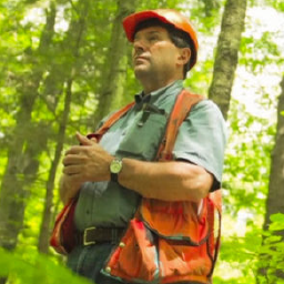 Scientist in forest