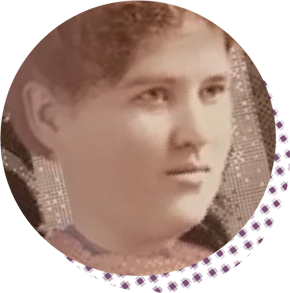 Round icon of Belle Case La Follette's face